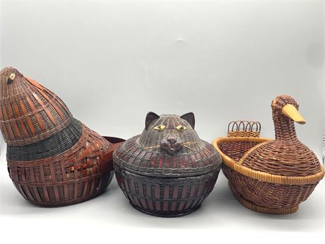 Animal Wicker Baskets