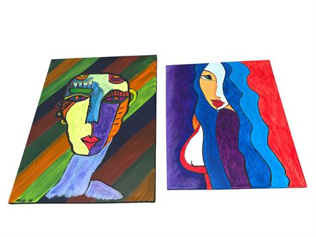 Two (2) Original Acrylic Paintings on Canvas