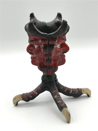 Cast Iron Devil and Claw Candle Holder