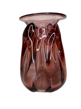 Purple Amethyst Hand Blown Glass Vase