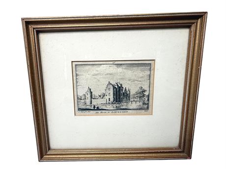 Antique Loevestein Castle Etching