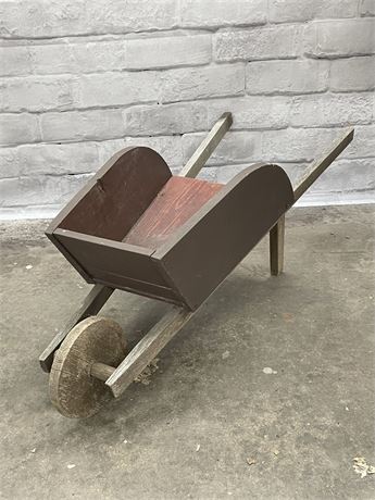 Decorative Wood Wheelbarrow