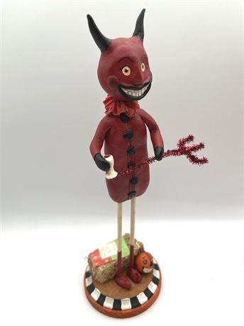 Halloween "Devil May Care" Signed Folk Art Michelle Lynch