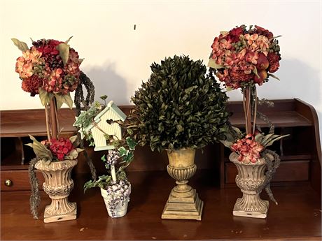 Floral and Bird House Urn Displays