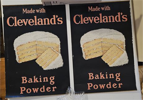 Vintage Cleveland Baking Powder Advertisement Banners