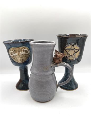 Stoneware Chalices and Mug