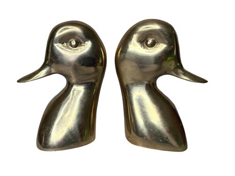 Brass Duck Bookends