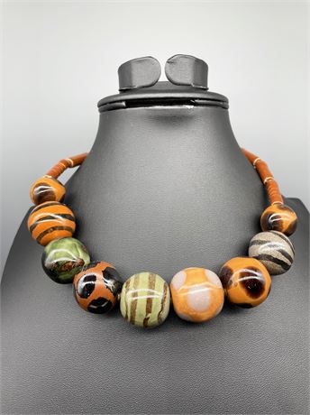Round Glass Bead Necklace