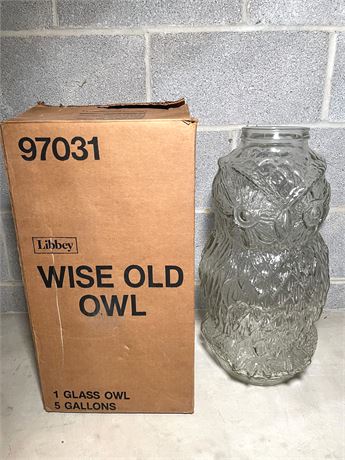LARGE Libbey Glass Owl