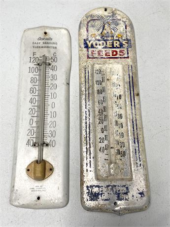 Vintage Metal Advertising Thermometers