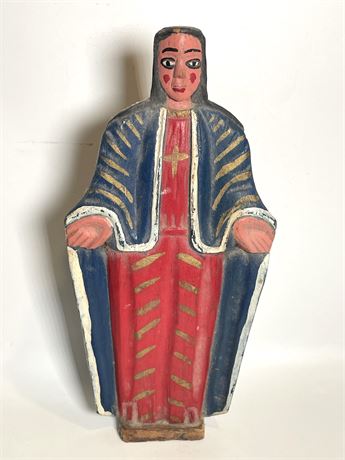 Hand Painted Wood Religious Statue