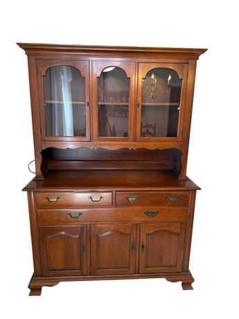 1940s Paramount Furniture Co. Colonial Cherry China Hutch