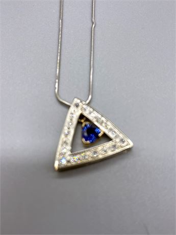14 KT Sapphire & Diamond Pendant
