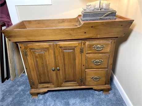 Antique Maple Dry Sink Cabinet