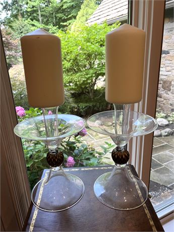 Matching Glass Candle Holders