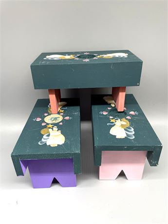 Hand Painted Decorative Wood Benches