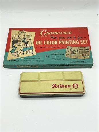 Grumbacher and Pelikan Paint Sets