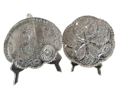 Large Crystal Serving Bowls