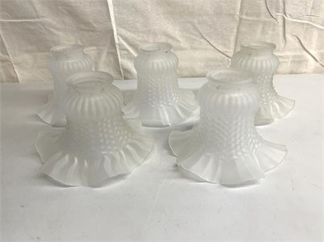 Art Deco Ruffled Glass Lamp Shades