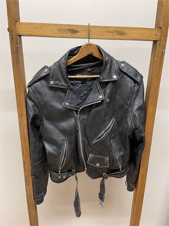 Wilson Black Leather Motorcycle Jacket