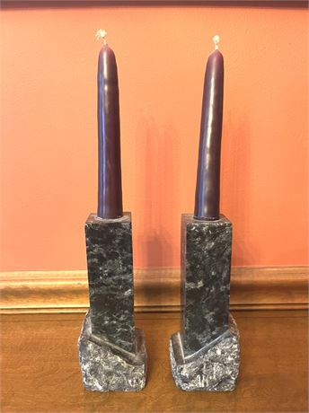 Renoir Marble Candlestick Holders