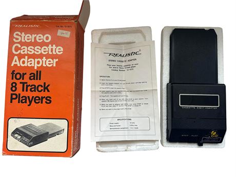 Realistic Stereo Cassette Adapter for 8 Track Players — Untested