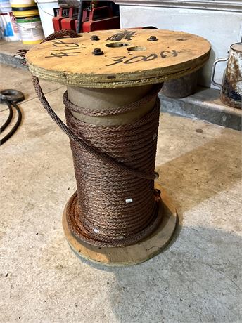 Partial Large Spool of Braided Copper Cable