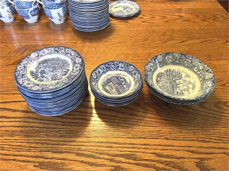 Liberty Blue Plates and Bowls