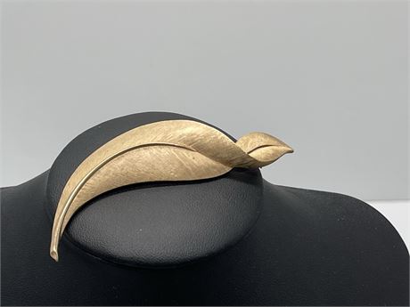 Trifari Crown Artistic Leaf Brooch