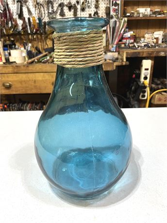 Vintage Turquoise Glass Vase