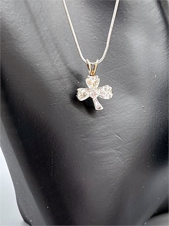 Platinum & Gold Diamond Clover Pendant