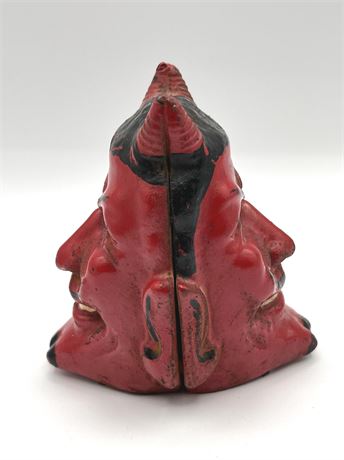 Cast Iron Double Headed Devil Coin Bank