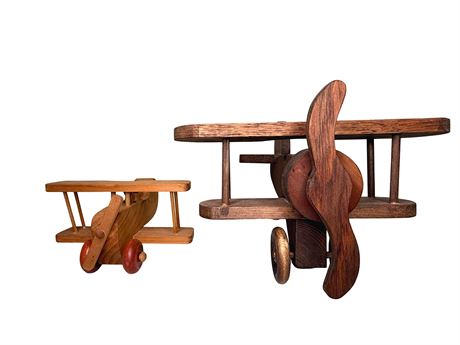 Vintage Handmade Wooden Plane Models