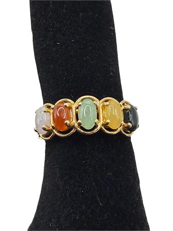 14k Yellow Gold Jade Ring