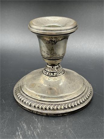 Weighted Sterling Silver Candlestick with Decorative Band