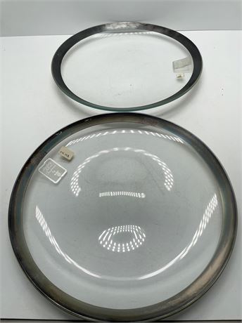 Belcrest Sterling Silver Rim Glass Plates