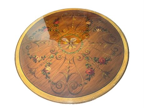 Sheraton Style Round Table with Floral Motif