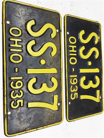 1935 Ohio License Plates