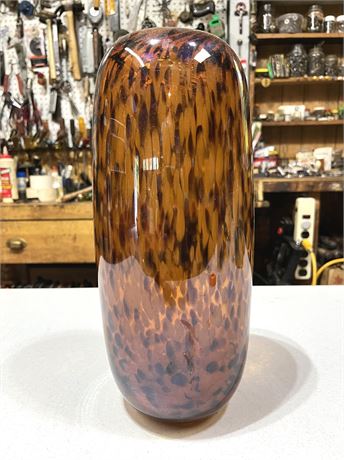 Large Tortoise Shell Glass Vase