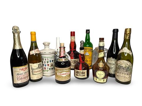Vintage Liquor/Wine Bottle Advertising Lot
