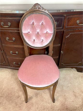 Pink Velvet Parlor Chair