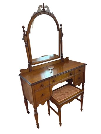 Antique Vanity Desk w/ Mirror