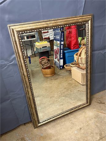 Large Rectangular Wall Mirror w/ Beveled Glass