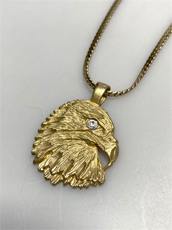 Eagle Gold Tone Pendant Necklace