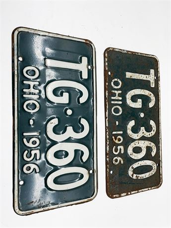 1956 Ohio License Plates