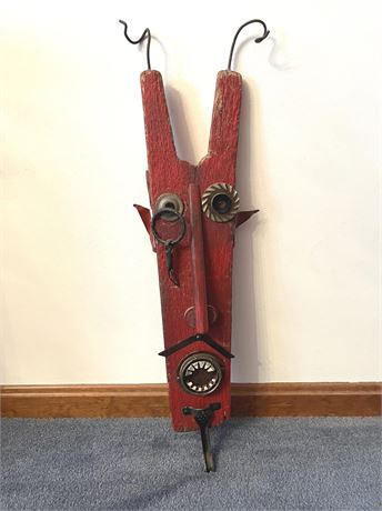 Sally Jordan Devil Face Wood/Metal Wall Art Sculpture