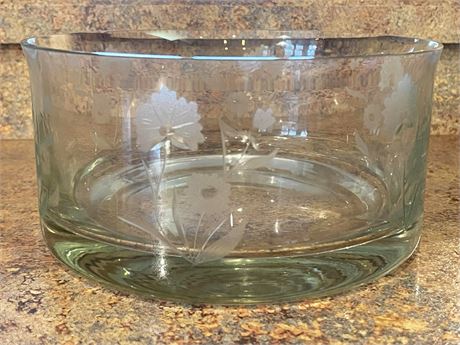 Etched Glass Bowl