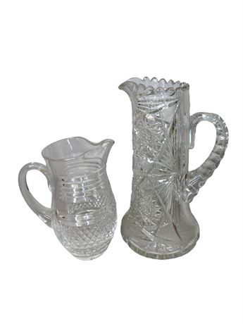 Waterford and American Brilliant Crystal Pitchers