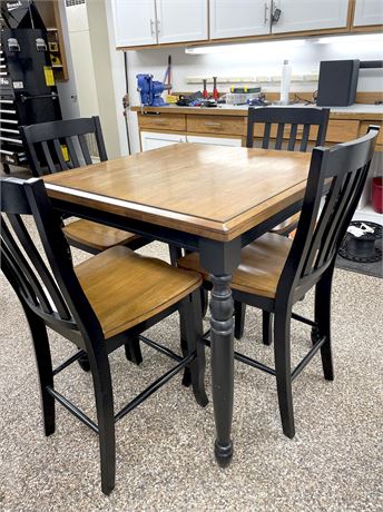 Square Wood Bistro Table and Chairs