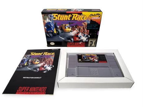 Stunt Race (Super Nintendo, 1994) Box Manual Complete CIB